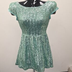 Sparkling Green Sequin Dress